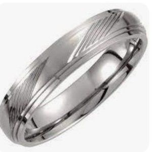 Mens Luxury Titanium 5 mm Satun & Polished Ring Size 10